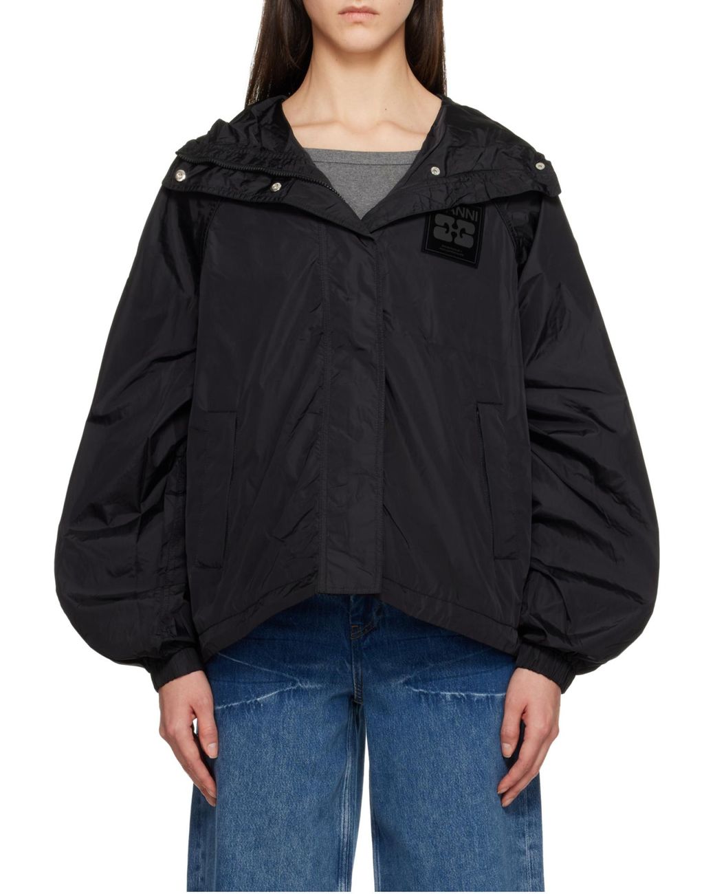 Ganni Black Nylon Jacket