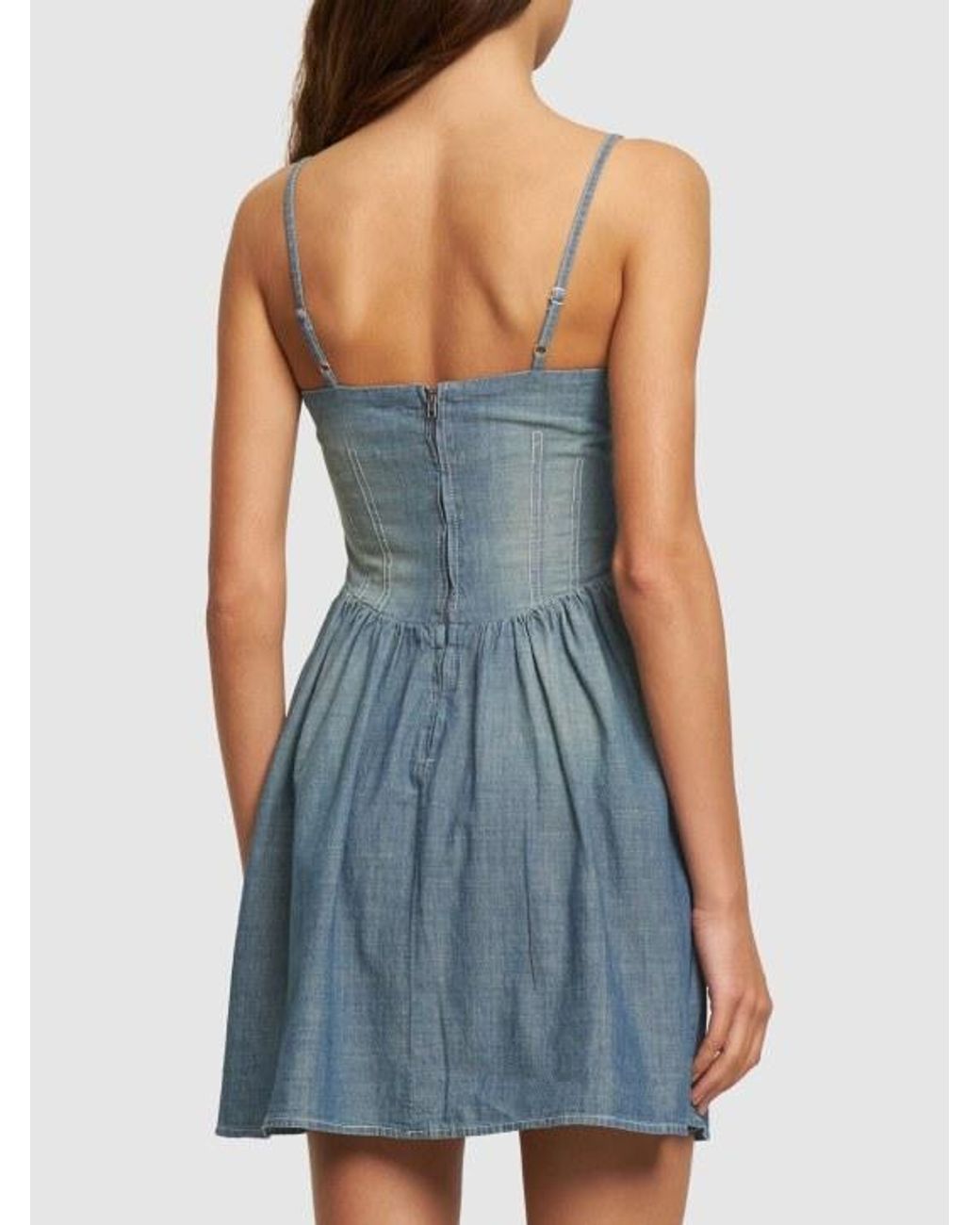 Re/done Blue Young Bohemian Mini Dress