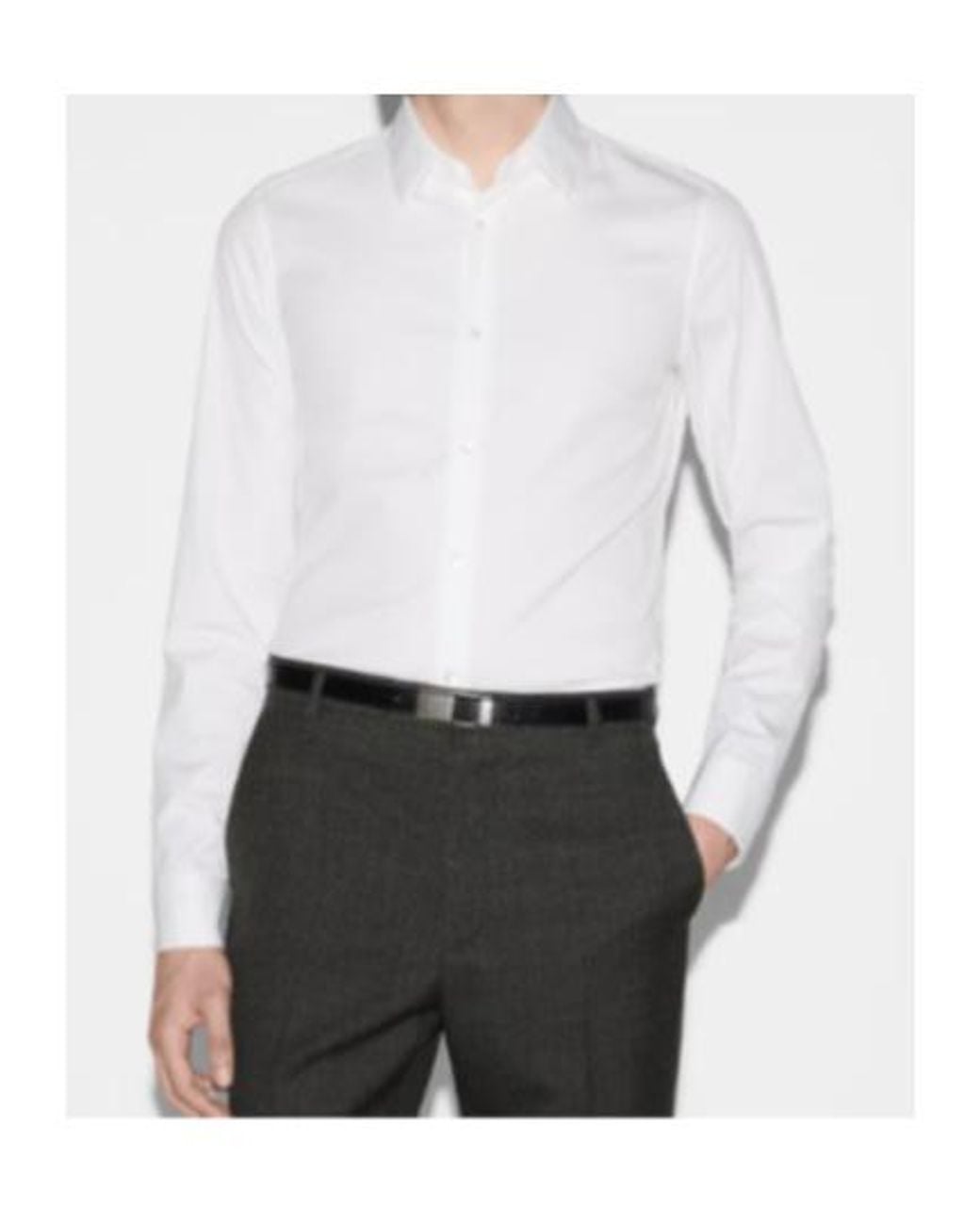 Gucci White Long-Sleeved Stretch Poplin Shirt for men
