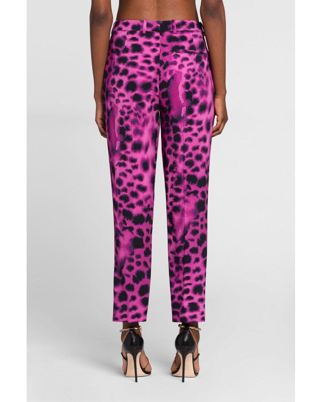 Roberto Cavalli Purple Pattern Printed Straight Pants