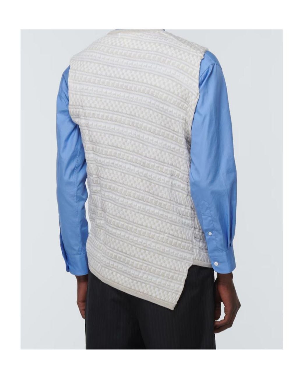 Comme des Garçons White Intarsia Knitted Vest for men