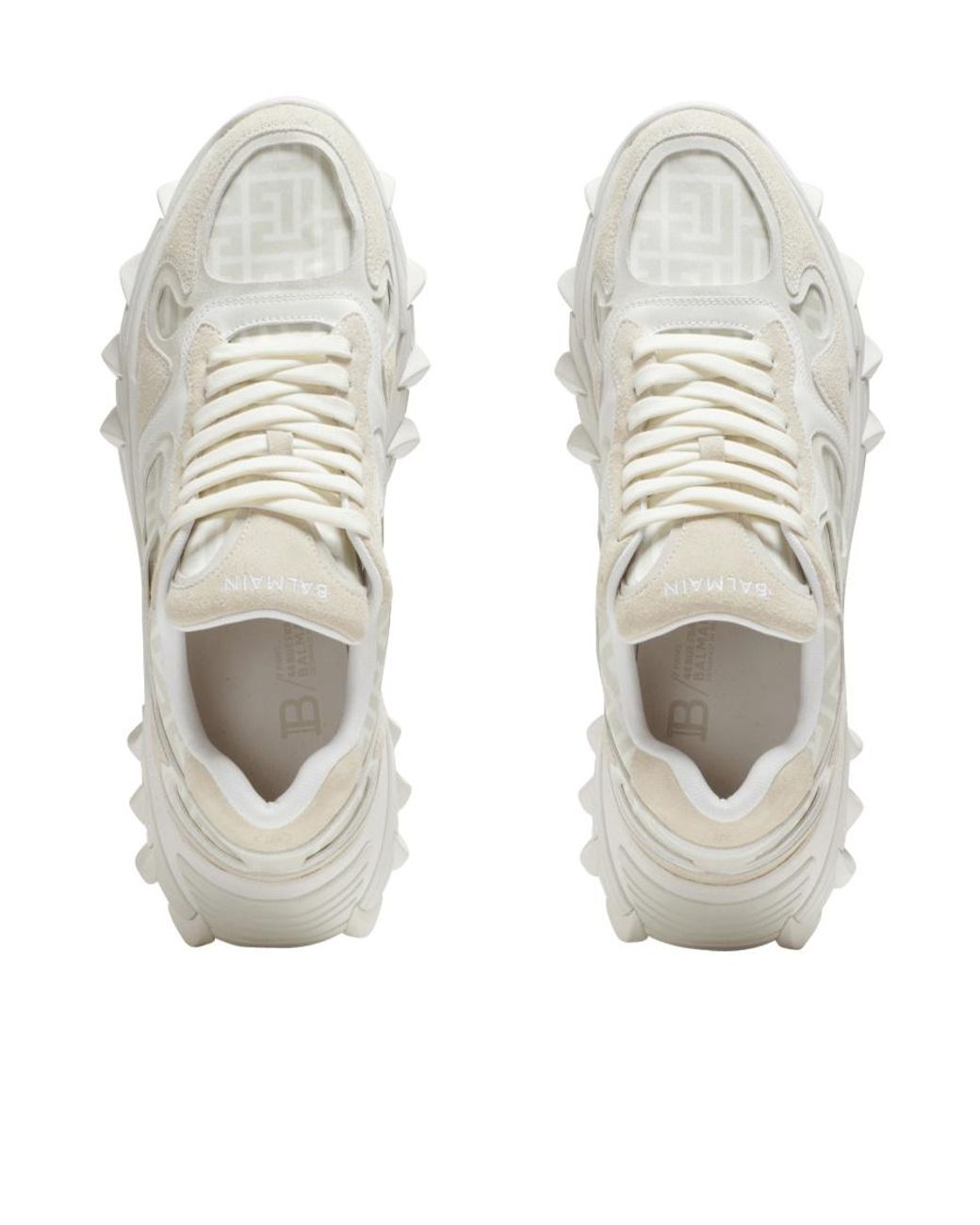 Balmain White B-East Monogrammed Trainers