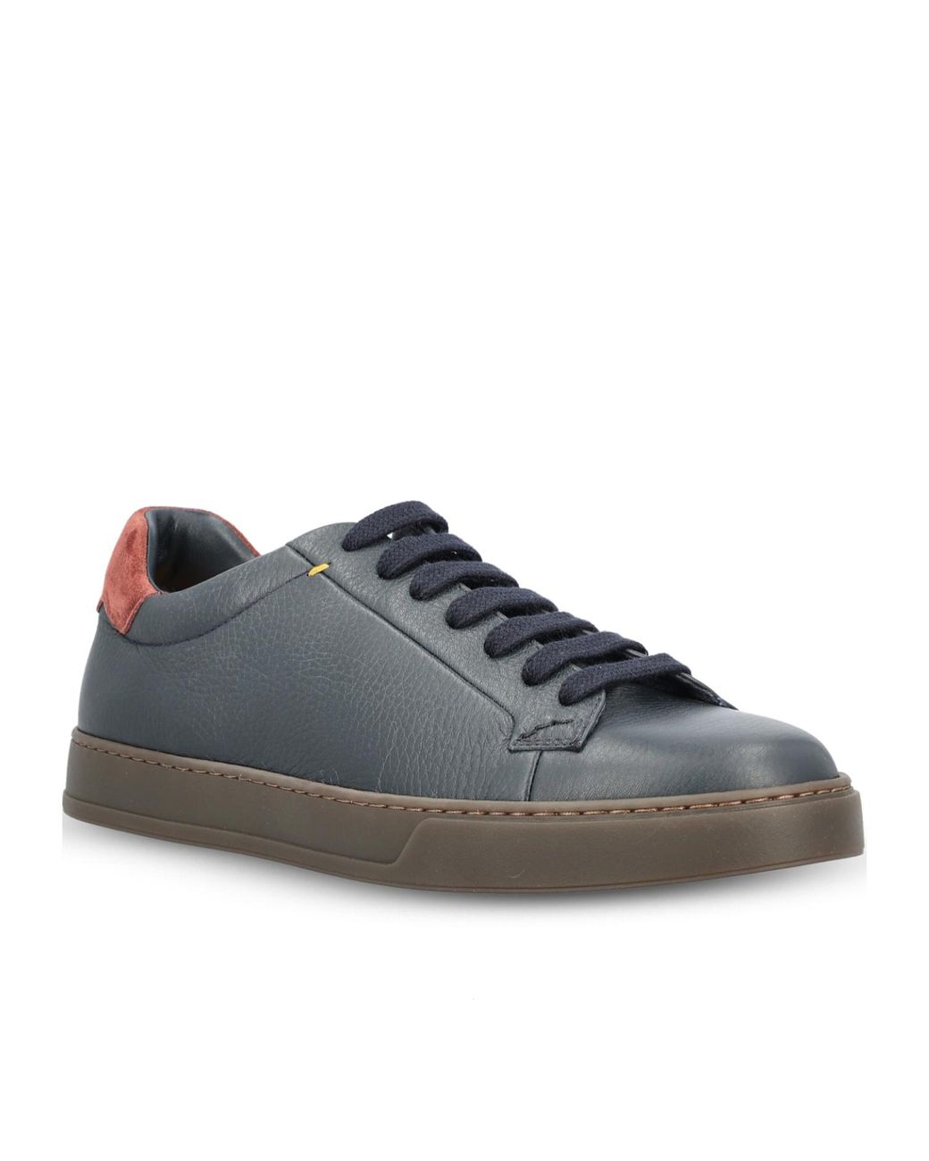 Doucal's Gray Textured Low-Top Sneakers for men