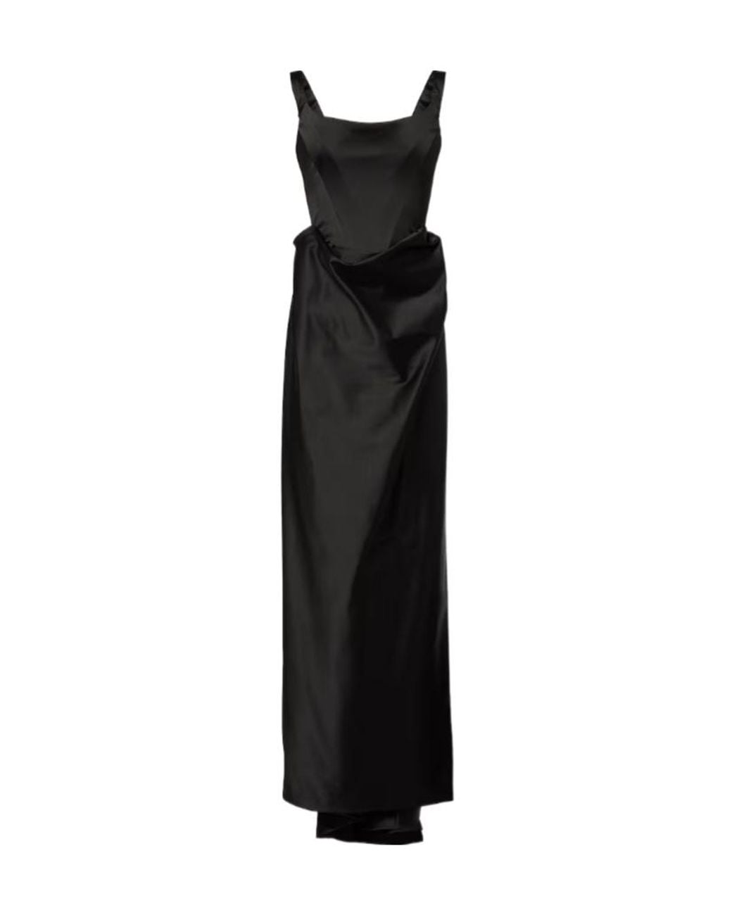 Vivienne Westwood Black Camille Draped Crêpe Satin Bustier Gown