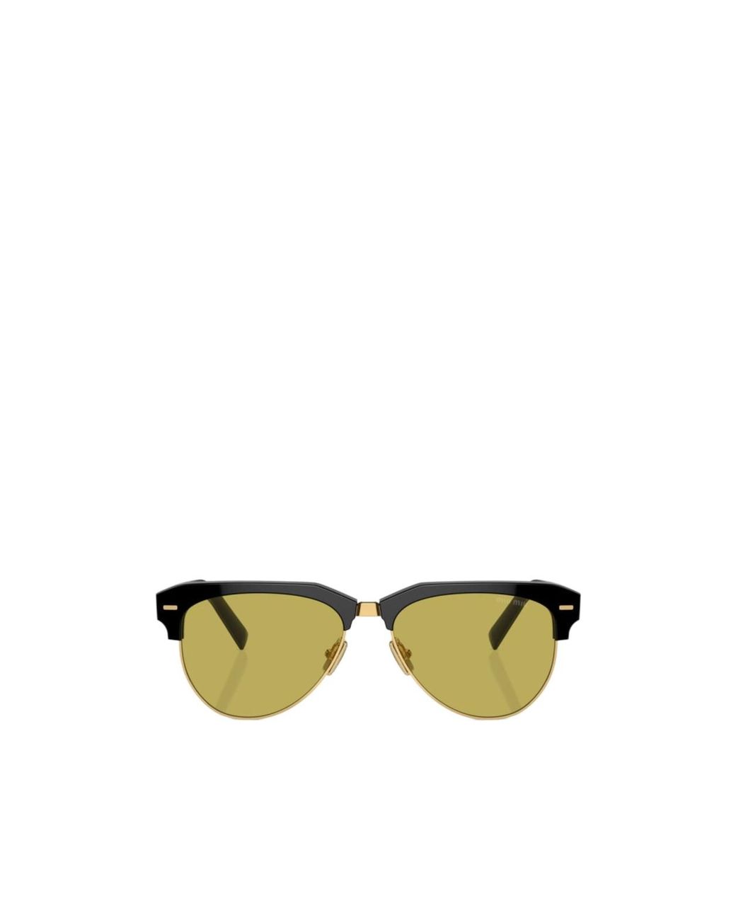 Miu Miu Yellow Eyewear Browline Sunglasses