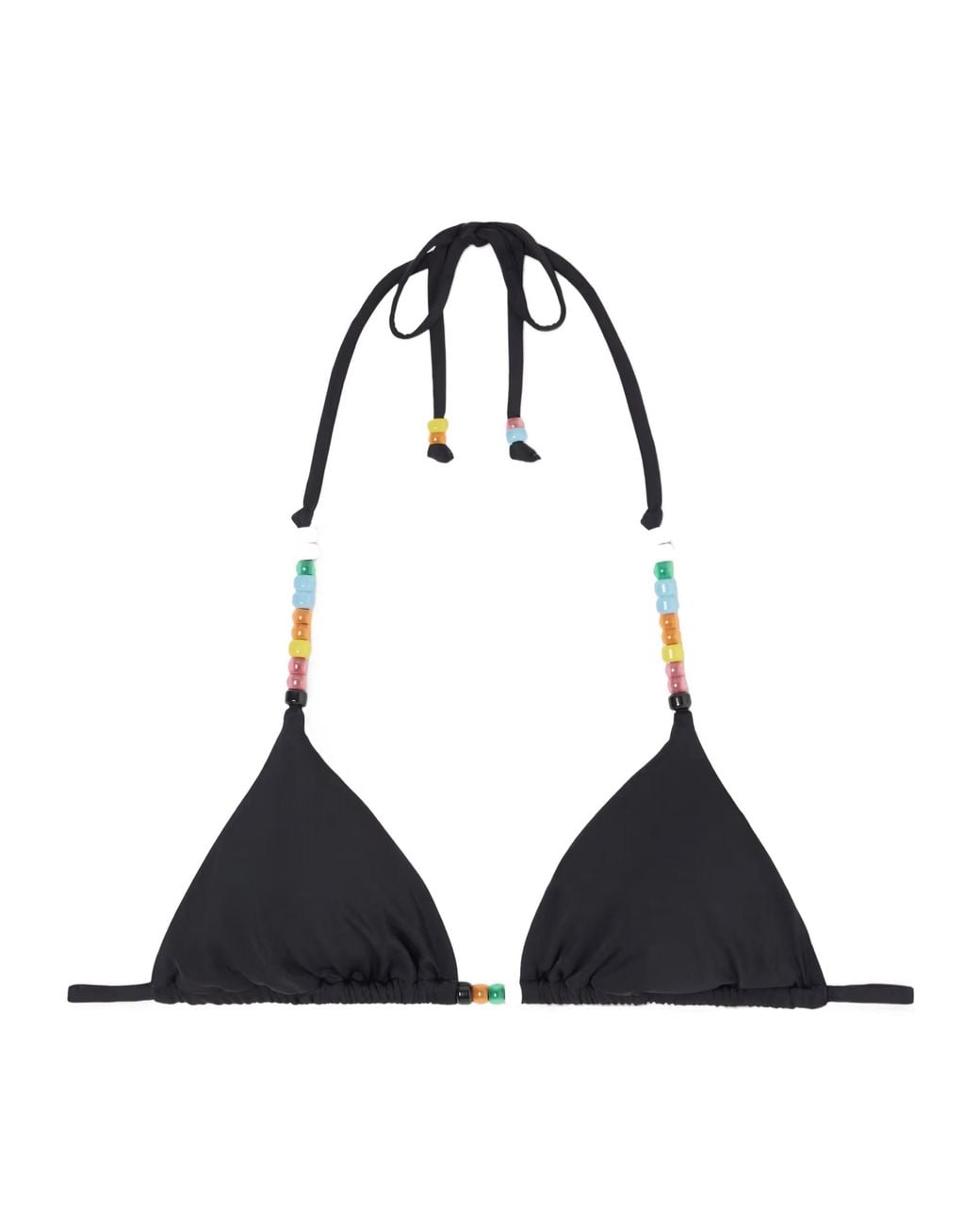 Staud Black Lido Embellished Triangle Bikini Top