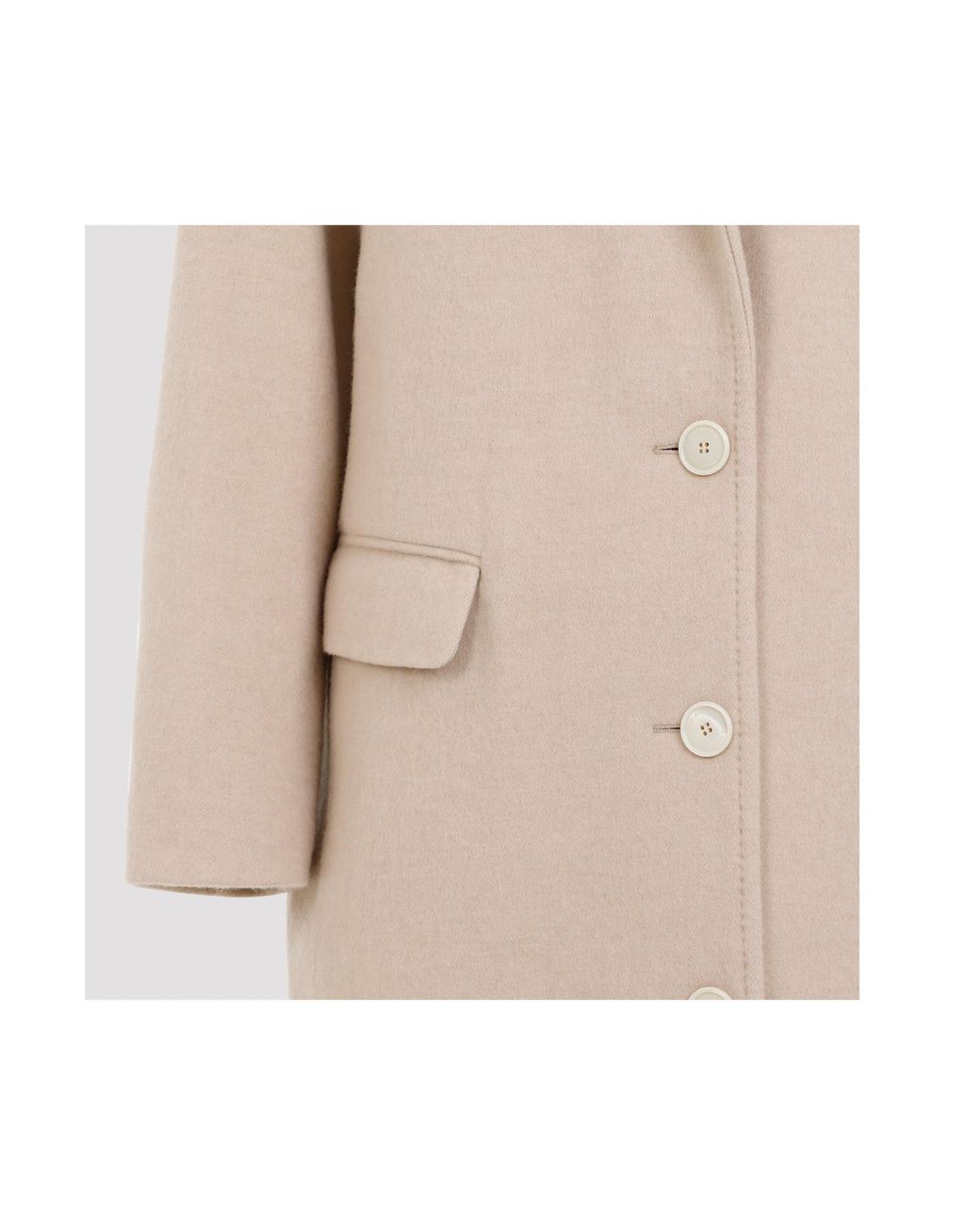 Isabel Marant Natural Efezia Single-Breasted Straight Hem Coat