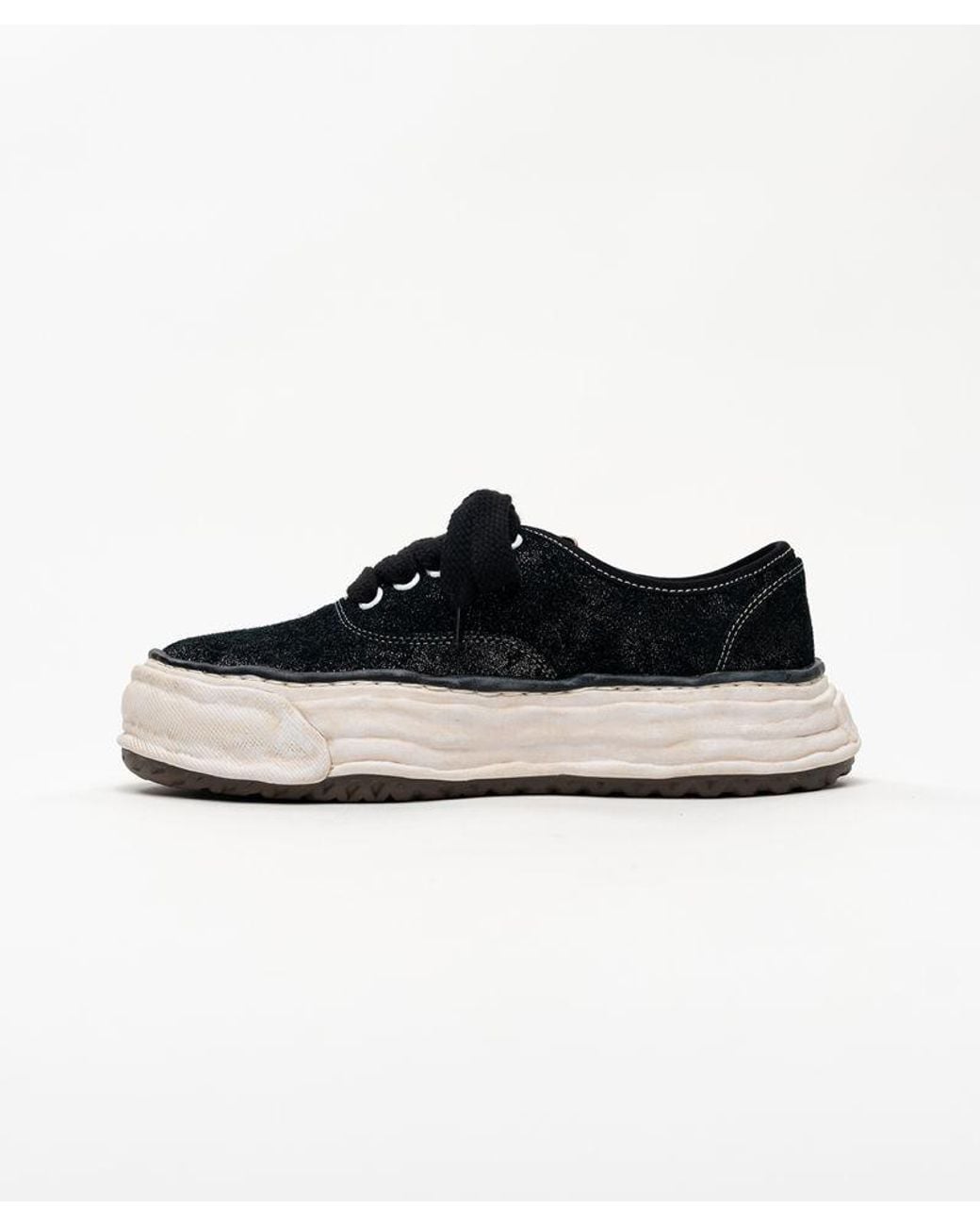 Maison Mihara Yasuhiro Black 'Baker 26' Og Sole Glittery Suede Low-Top Sneakers for men