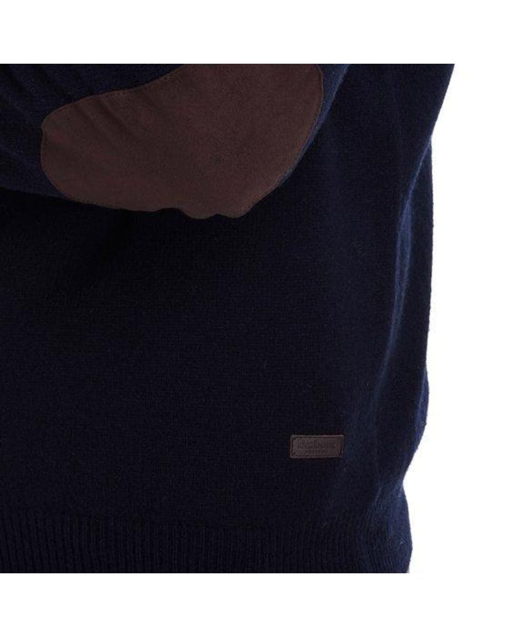 Barbour Blue High-Neck Half Buttoned Knit Jumper for men