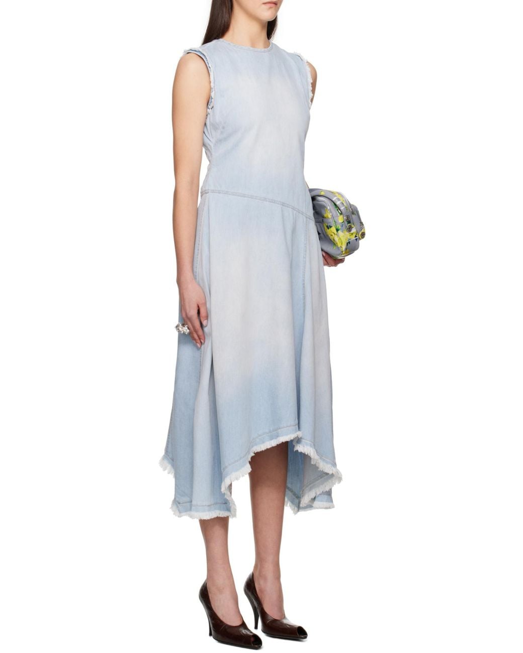 Acne Blue Sleeveless Asymmetric Hem Dress