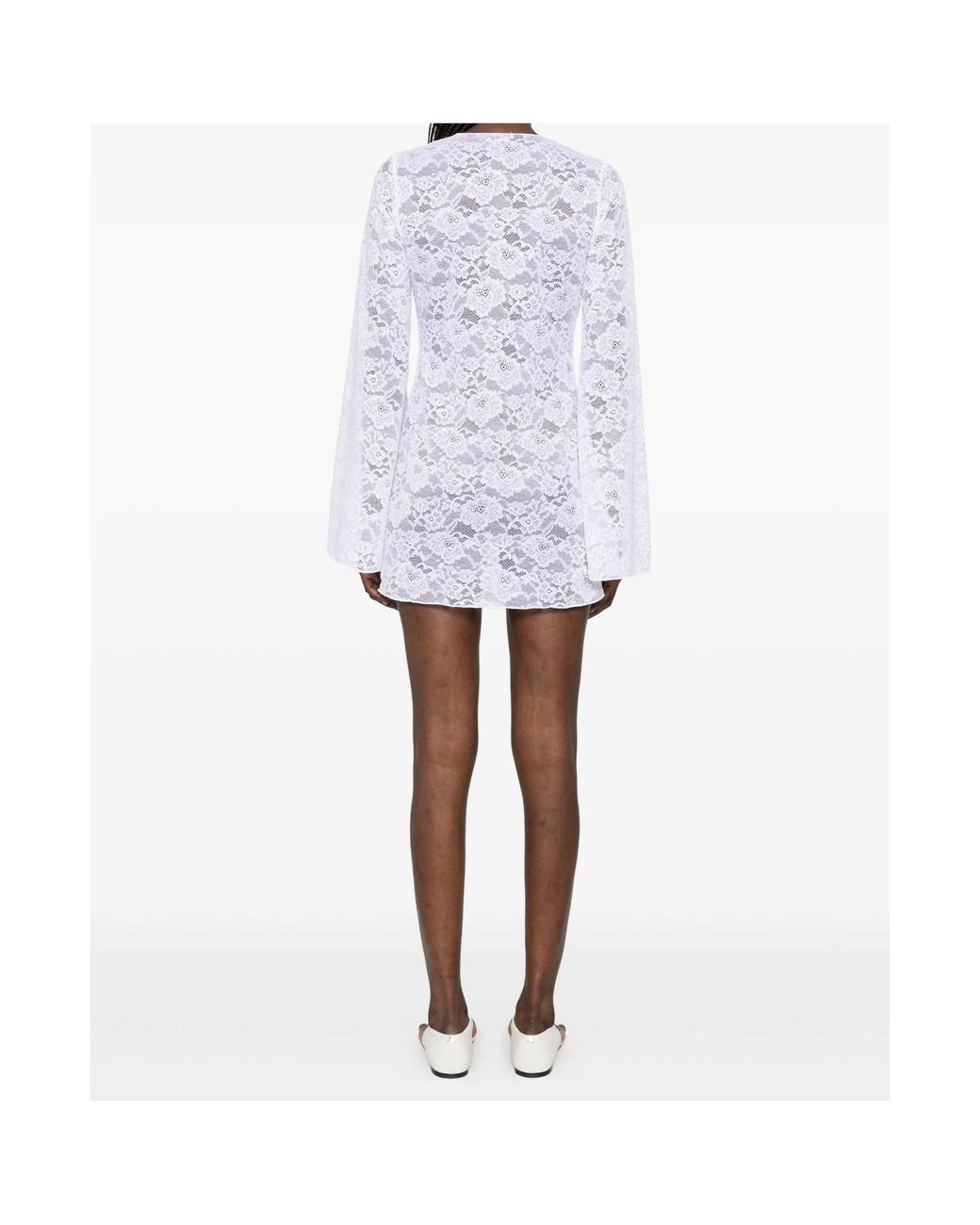 Oseree White Lace Beach Dress