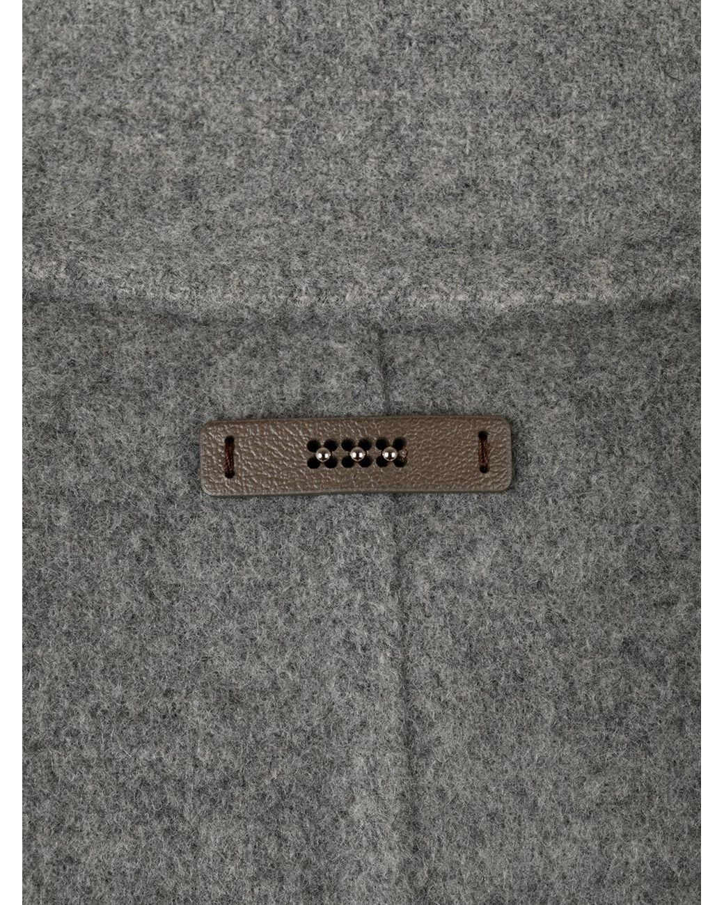 Peserico Gray Cropped Double-Breasted Coat