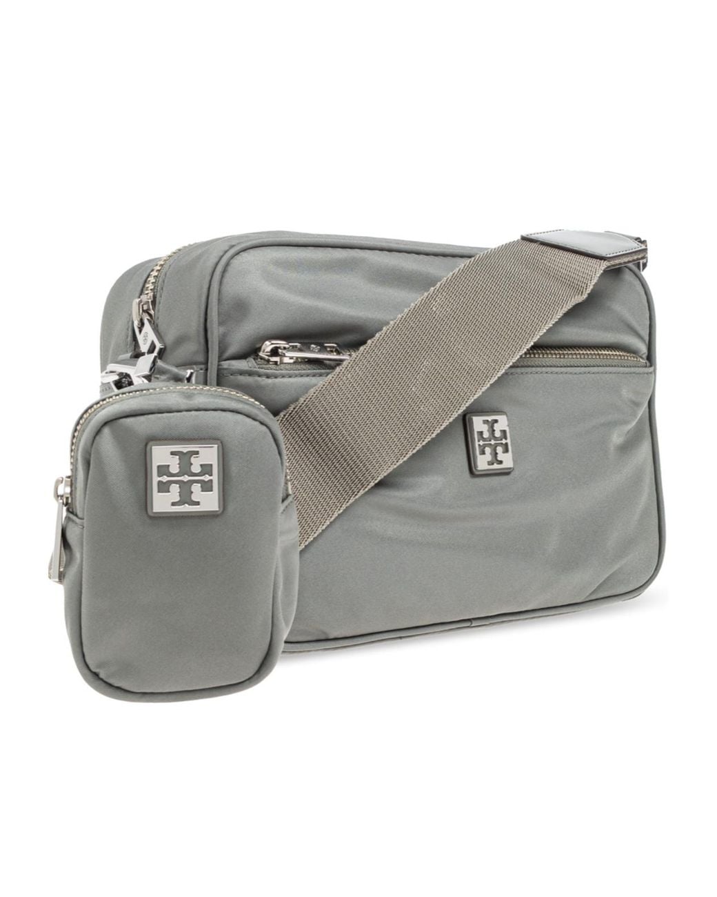 Tory Burch Gray Virginia Zipped Shoulder Bag