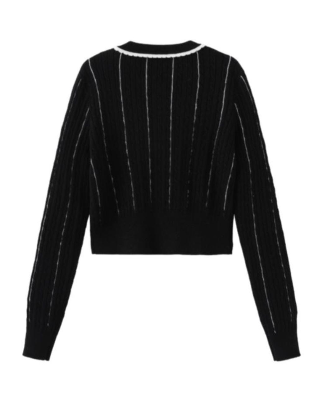 Marissa Chiara Black Long-Sleeved Knitted Cardigan