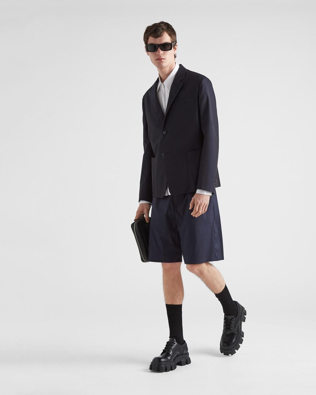 Prada Blue Single Breasted Tailored Blazer for men
