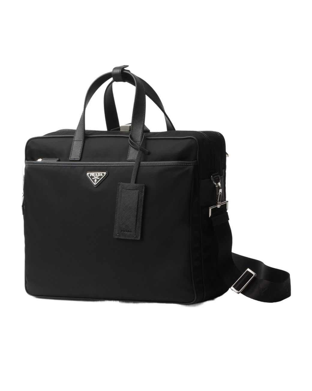 Prada Black Re-Nylon Zipped Laptop Bag for men