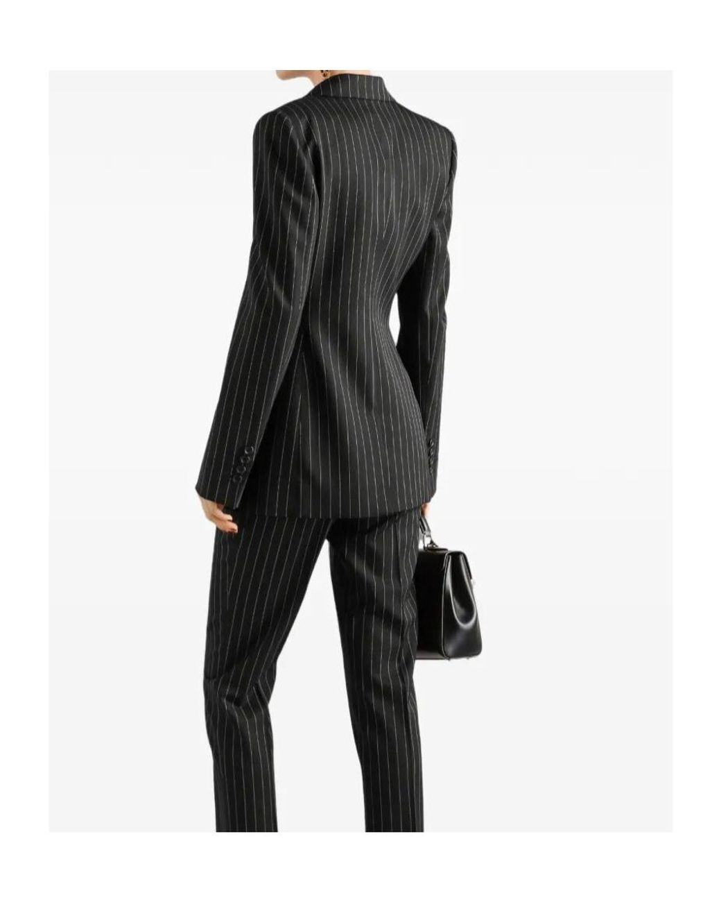 Dolce & Gabbana Black Turlington Pinstriped Blazer