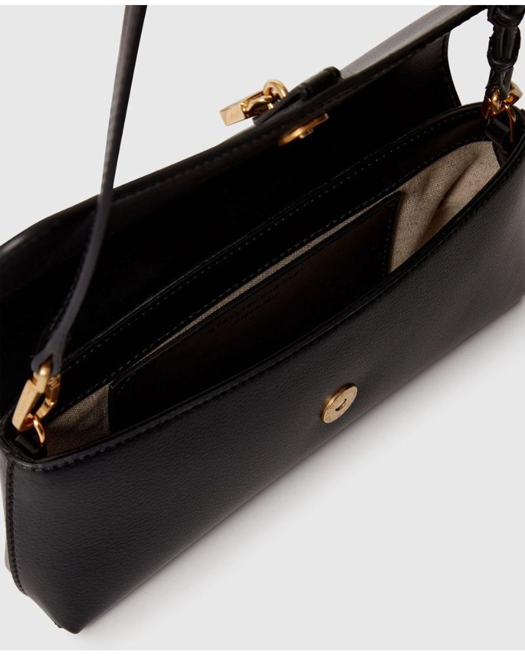 Stella McCartney Black Ryder Pochette Lock Charm Shoulder Bag