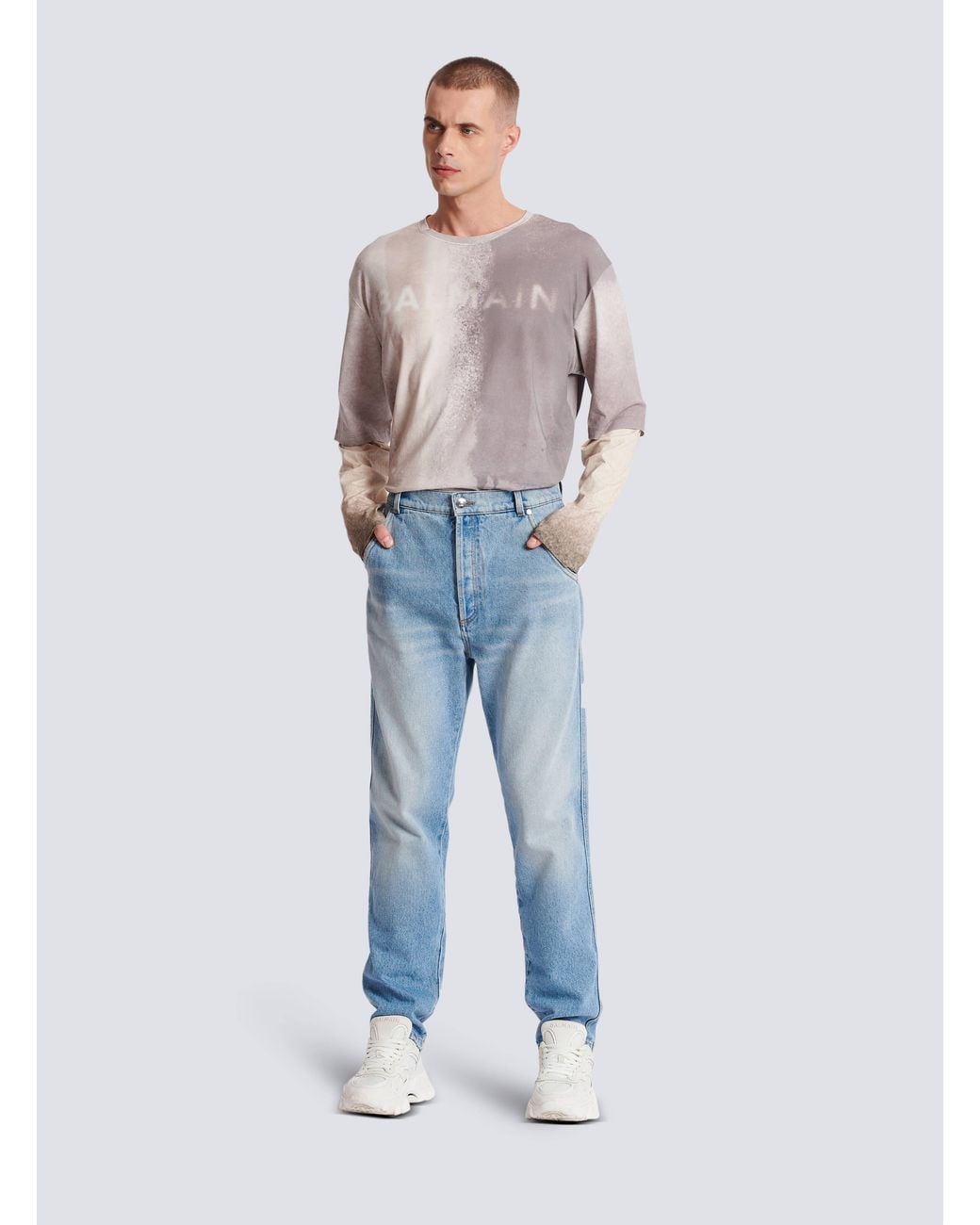 Balmain Blue Straight Cut Jeans for men