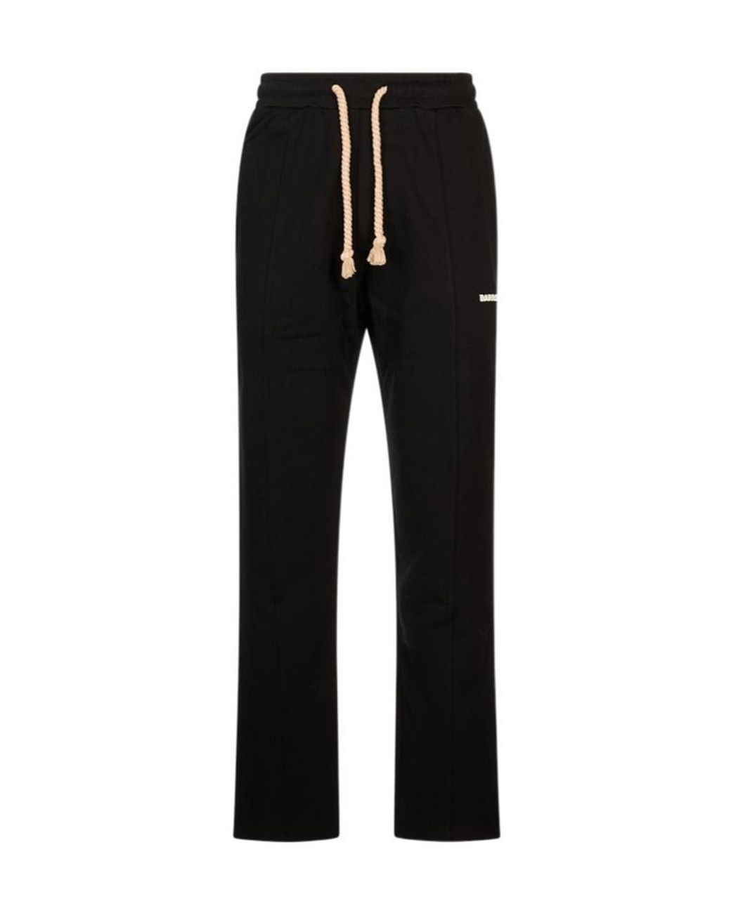 Barrow Black Logo Printed Drawstring Pants for men