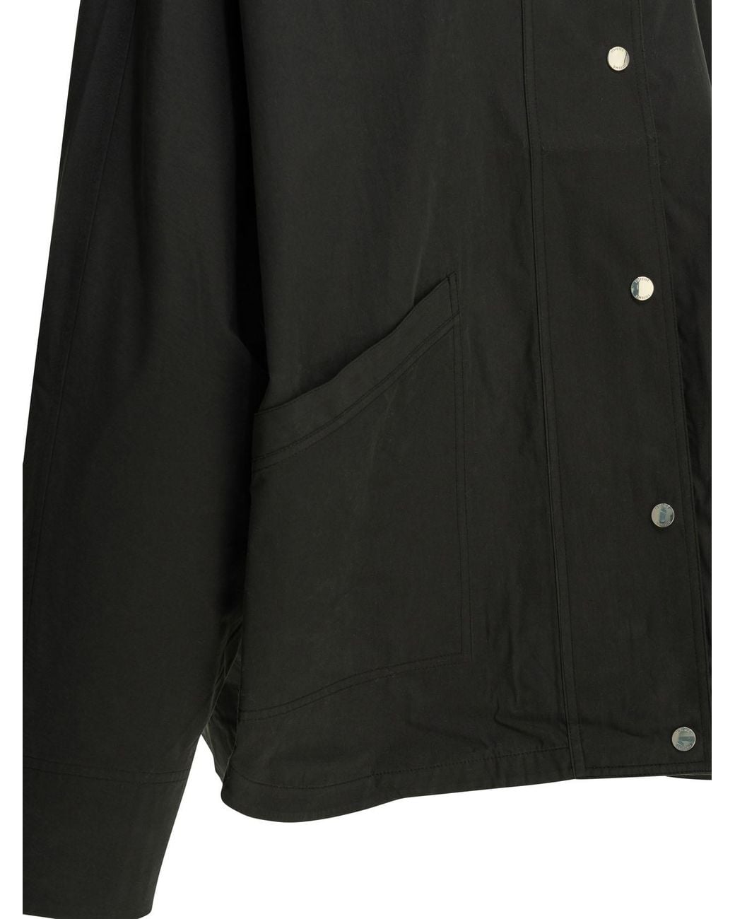 Totême  Black Totême Stand-Collar Snap-Front Jacket