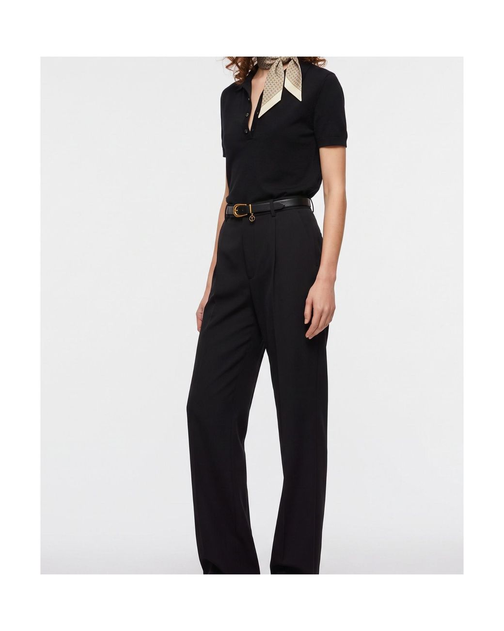 Saint Laurent Black Mid-Rise Tailored Pants