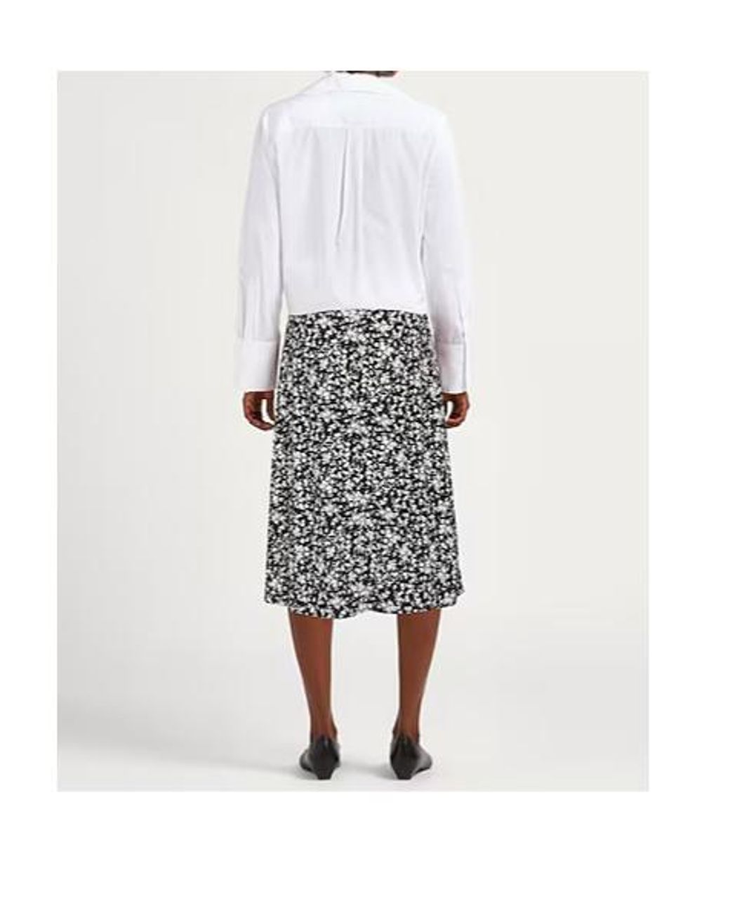 Ganni White Printed Midi Skirt