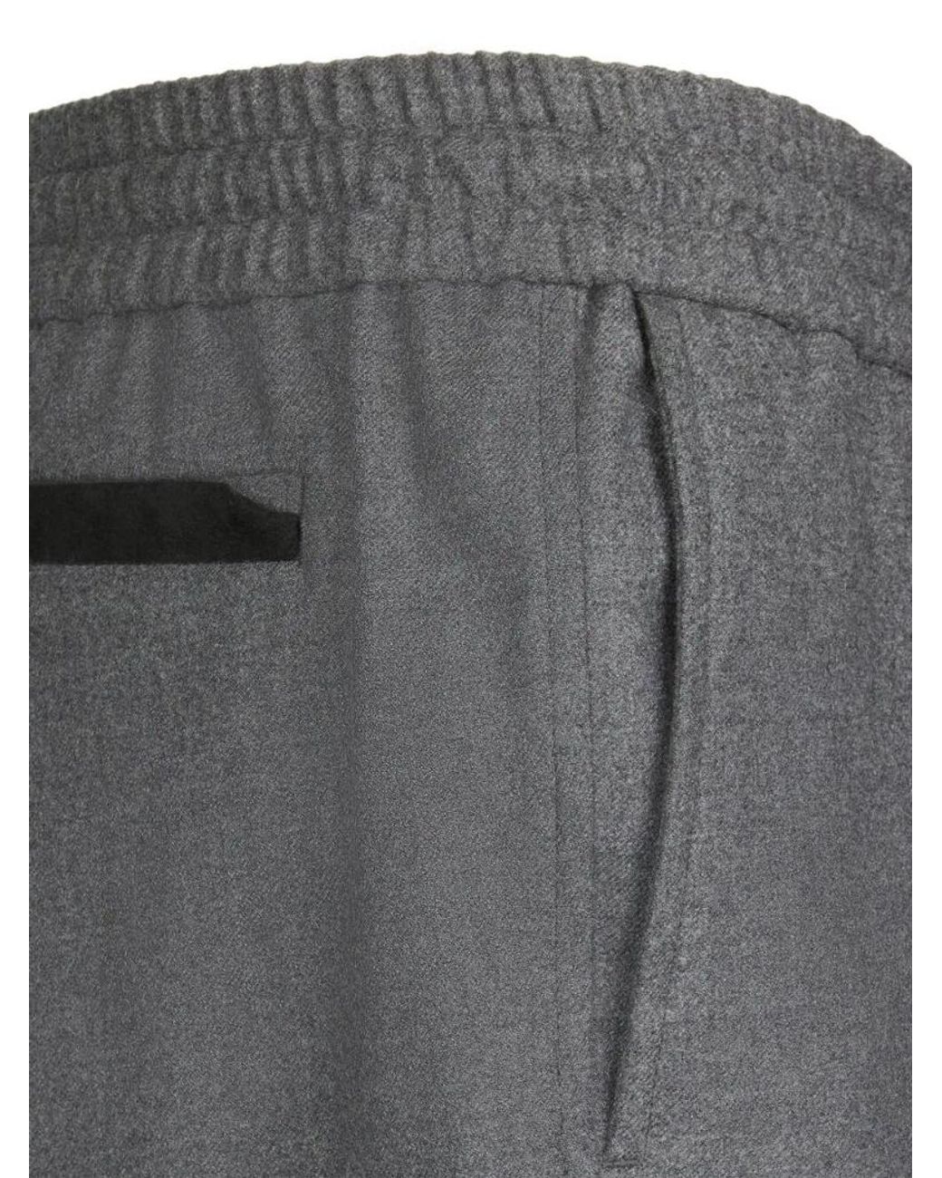 Sease Gray Drawstring Wool Pants for men
