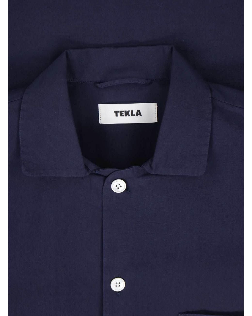 Tekla Blue Long Sleeved Pyjama Shirt for men