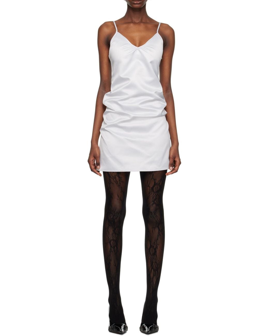 we11done White Logo Halter Skirt