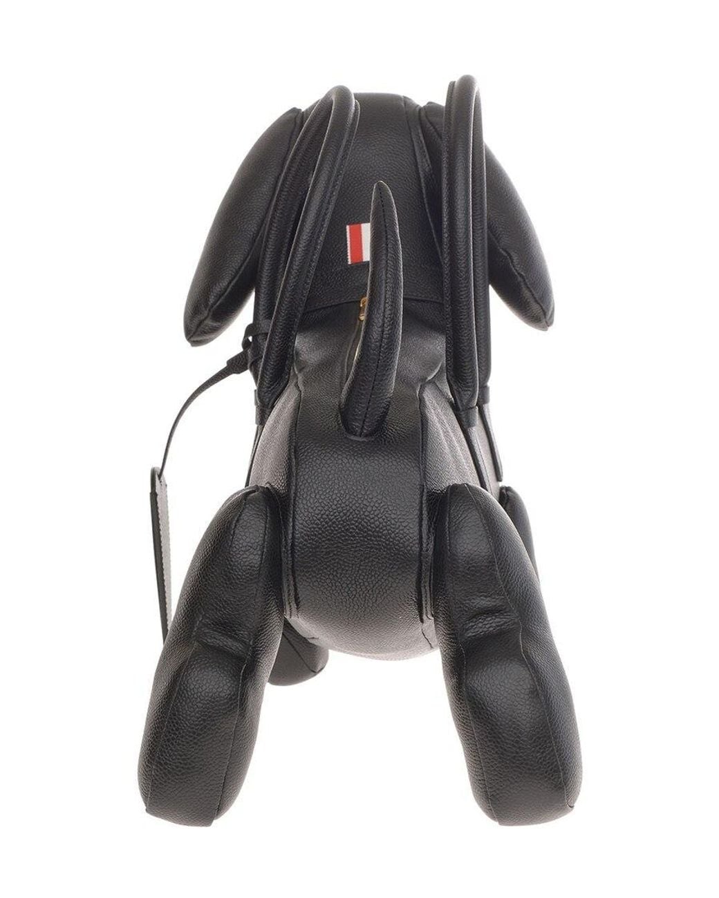 Thom Browne Black Hector Logo Embossed Tote Bag for men