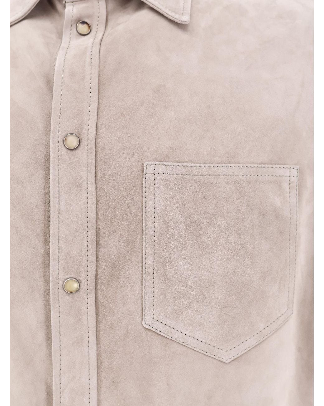 Brunello Cucinelli Pink Snapped Straight Hem Shirt for men