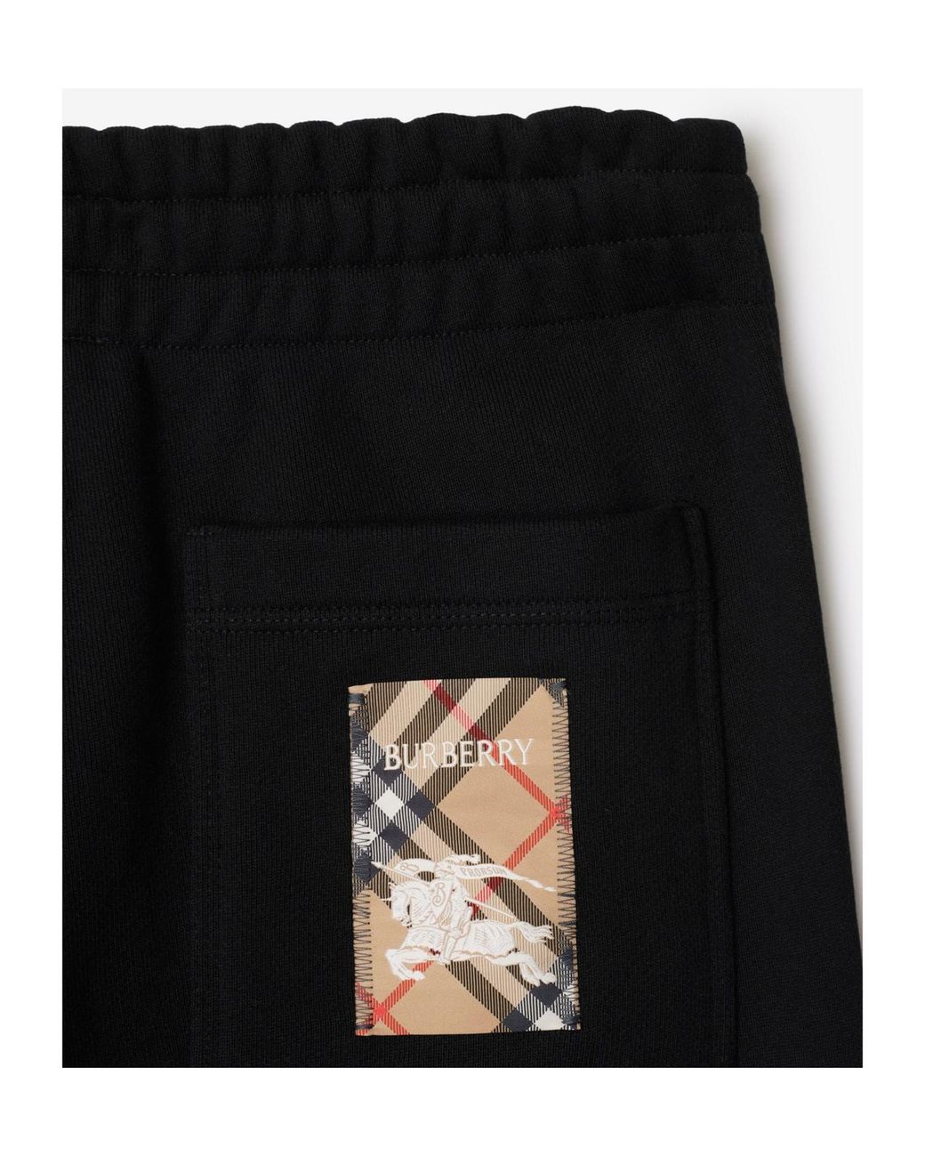 Burberry Black Check Label Cotton Jogging Pants