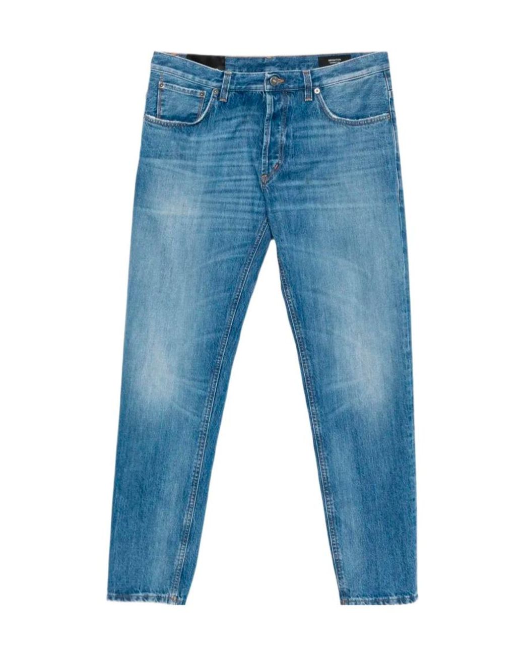 Dondup Blue Brighton Faded Straight-Leg Jeans for men