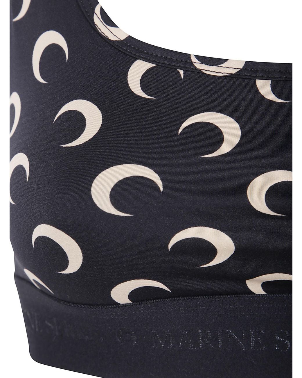 MARINE SERRE Blue Moon-Printed Sleeveless Sports Bra