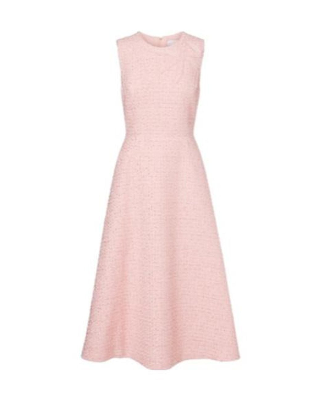 Carolina Herrera Pink Bow-Detail Midi Dress