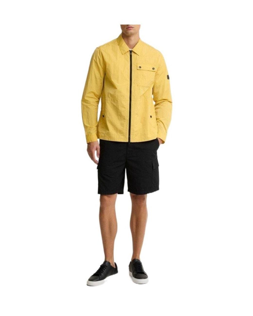 Barbour Yellow Inline Cotton Long Sleeve Overshirt for men
