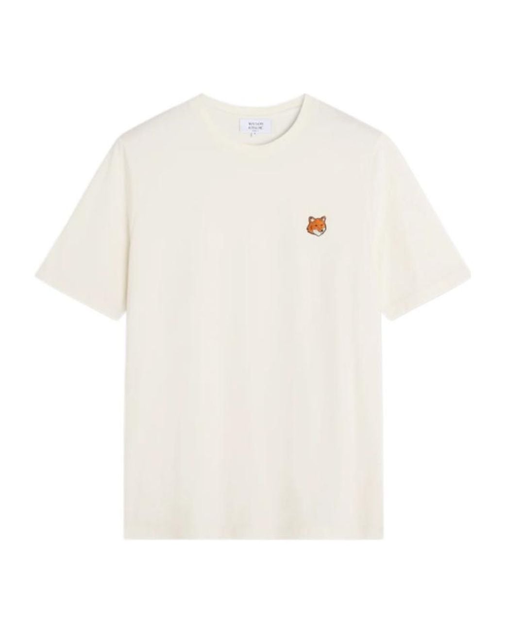 Maison Kitsuné White Maison Kitsuné Fox Head Regular T-Shirt for men