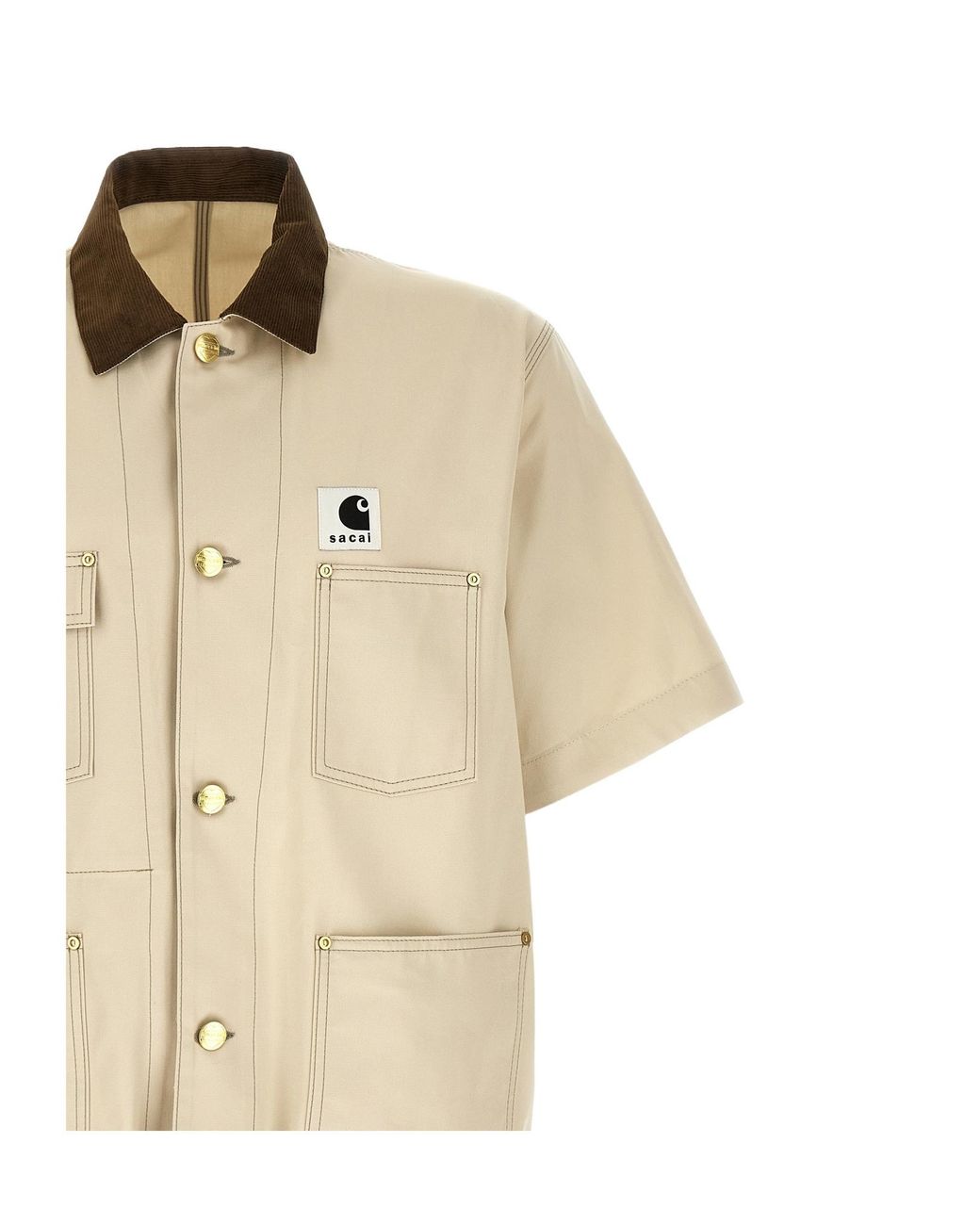 Sacai Natural Carhartt Wip Duck Overshirt Jacket for men