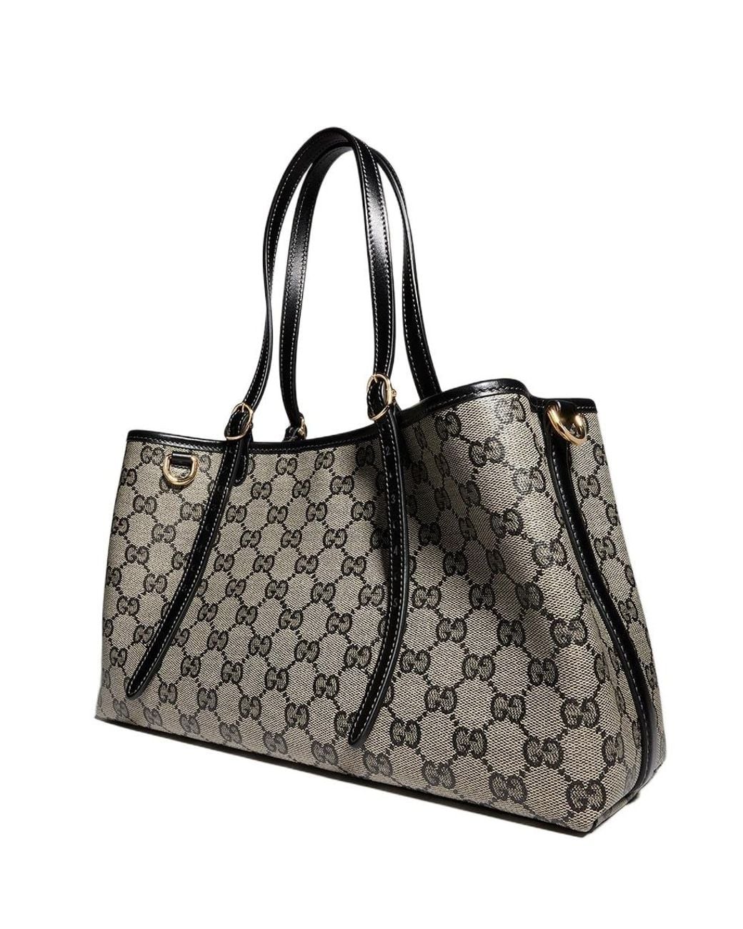Gucci Black Gg Emblem Medium Tote Bag