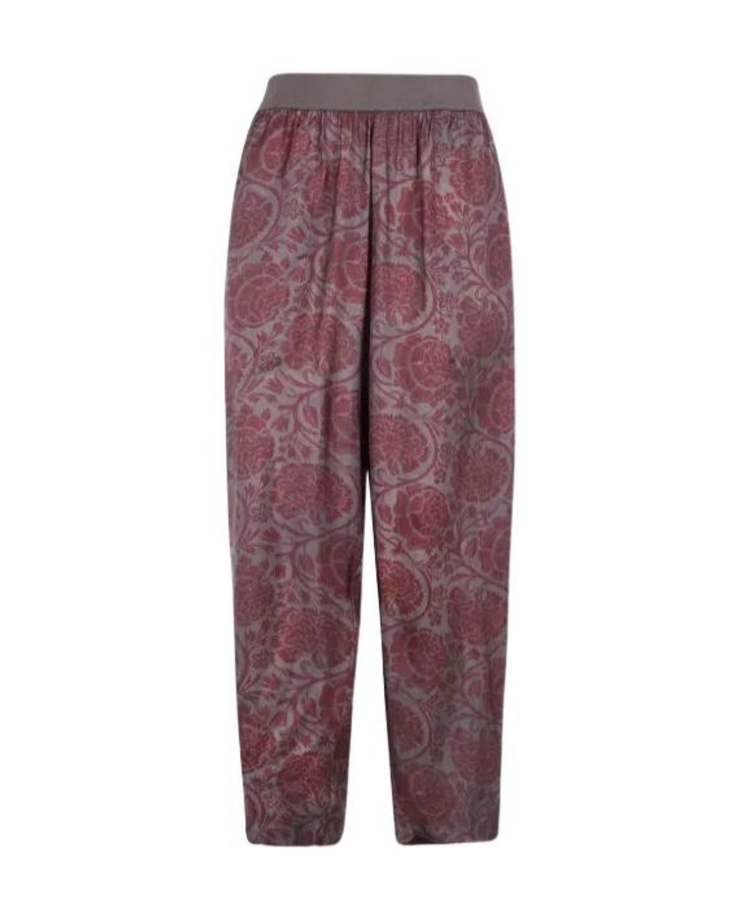 Uma Wang Purple Floral Print Trousers
