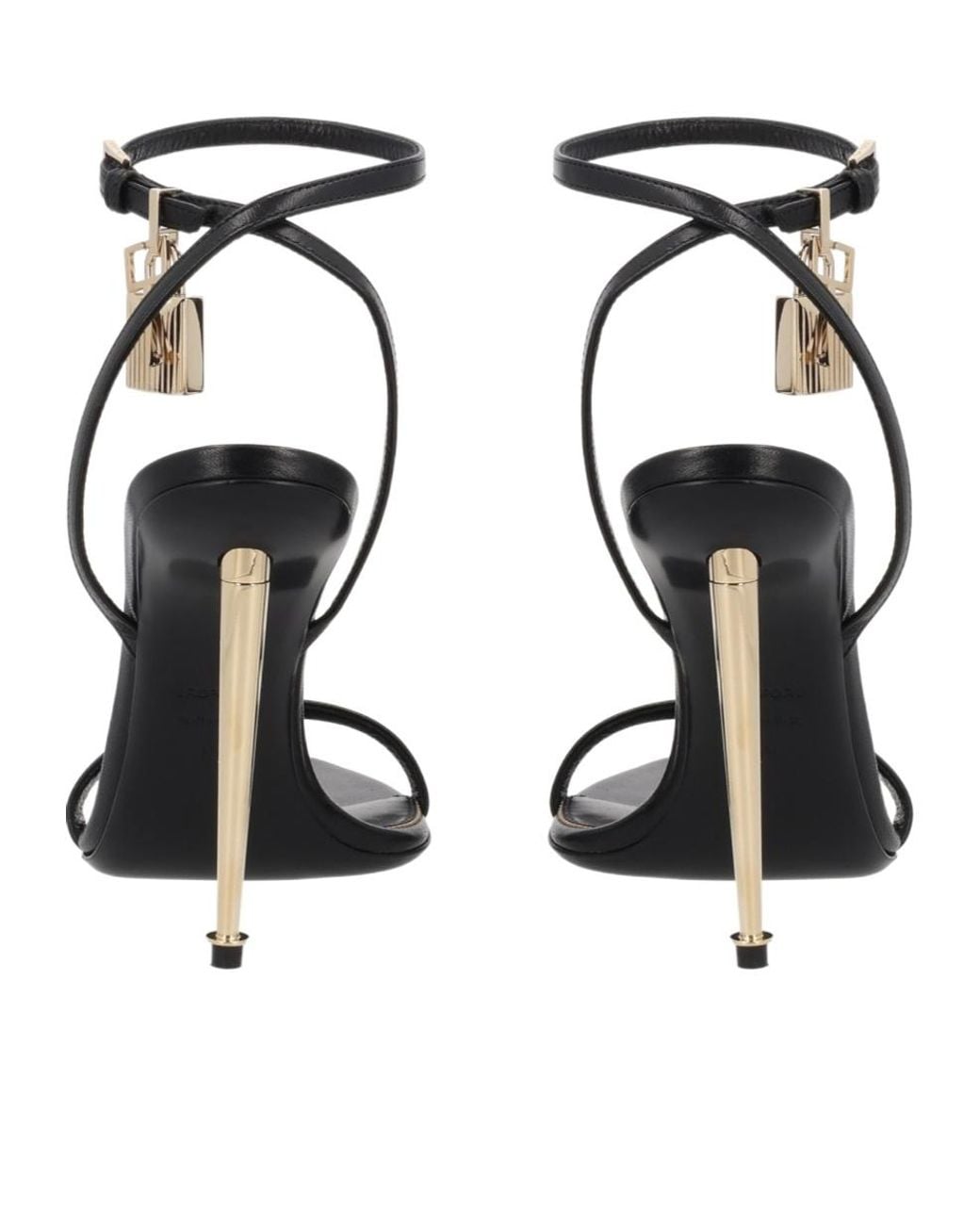 Tom Ford Black Padlock Pointy Naked Sandals