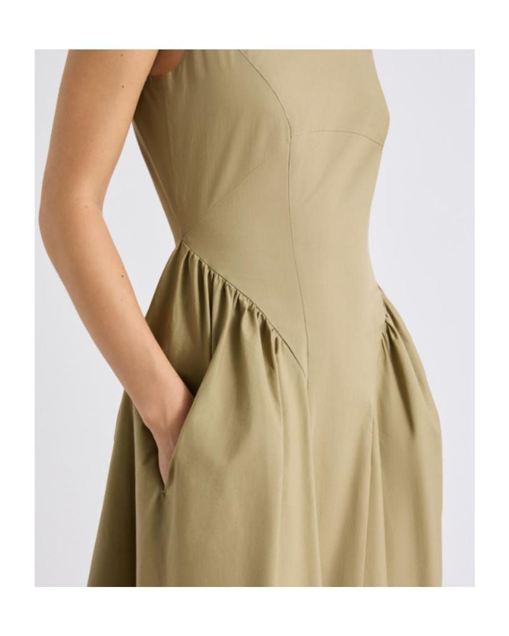 Marella Green Gathered Midi Dress