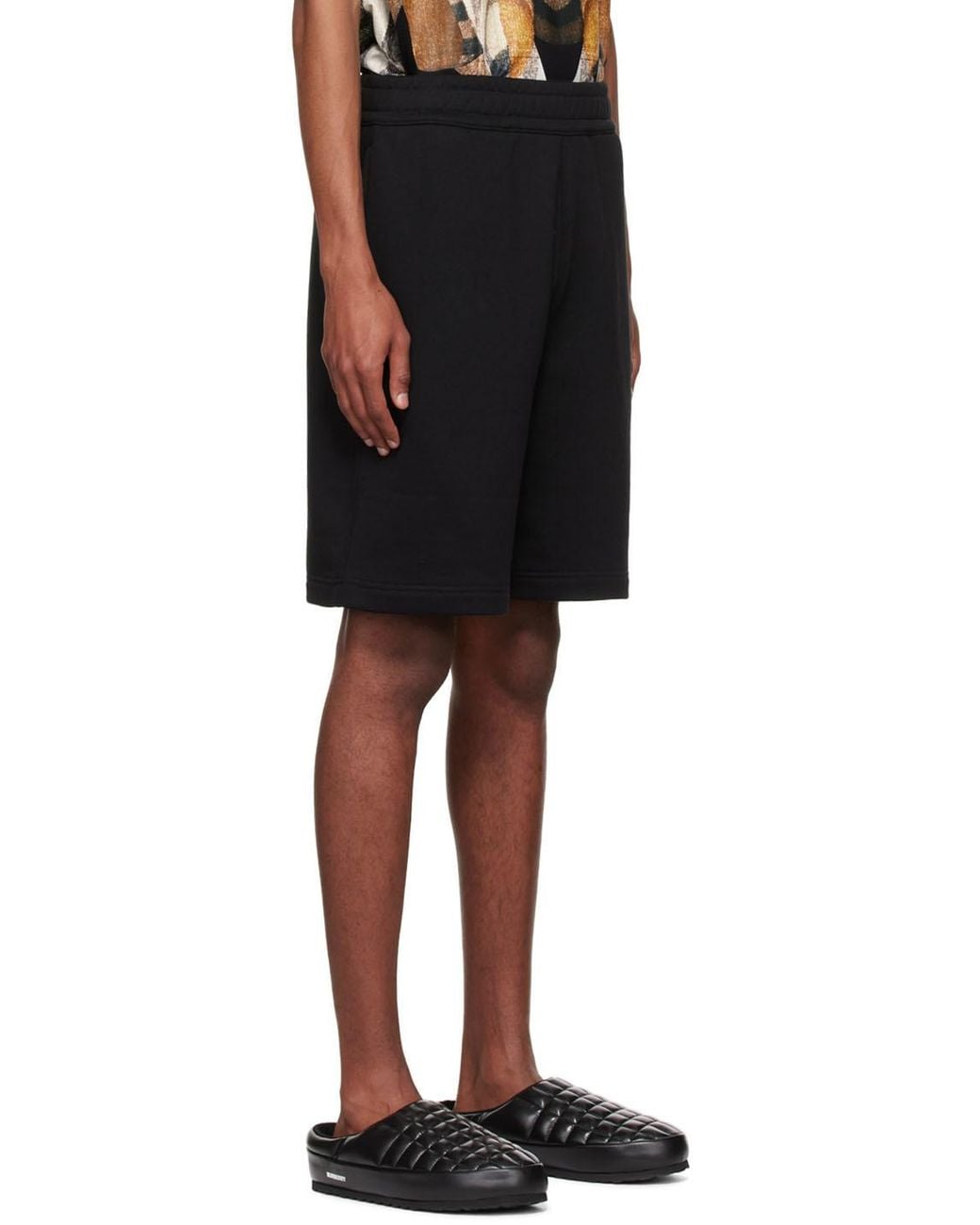 Burberry Black Logo Print Elasticated-Waist Shorts for men