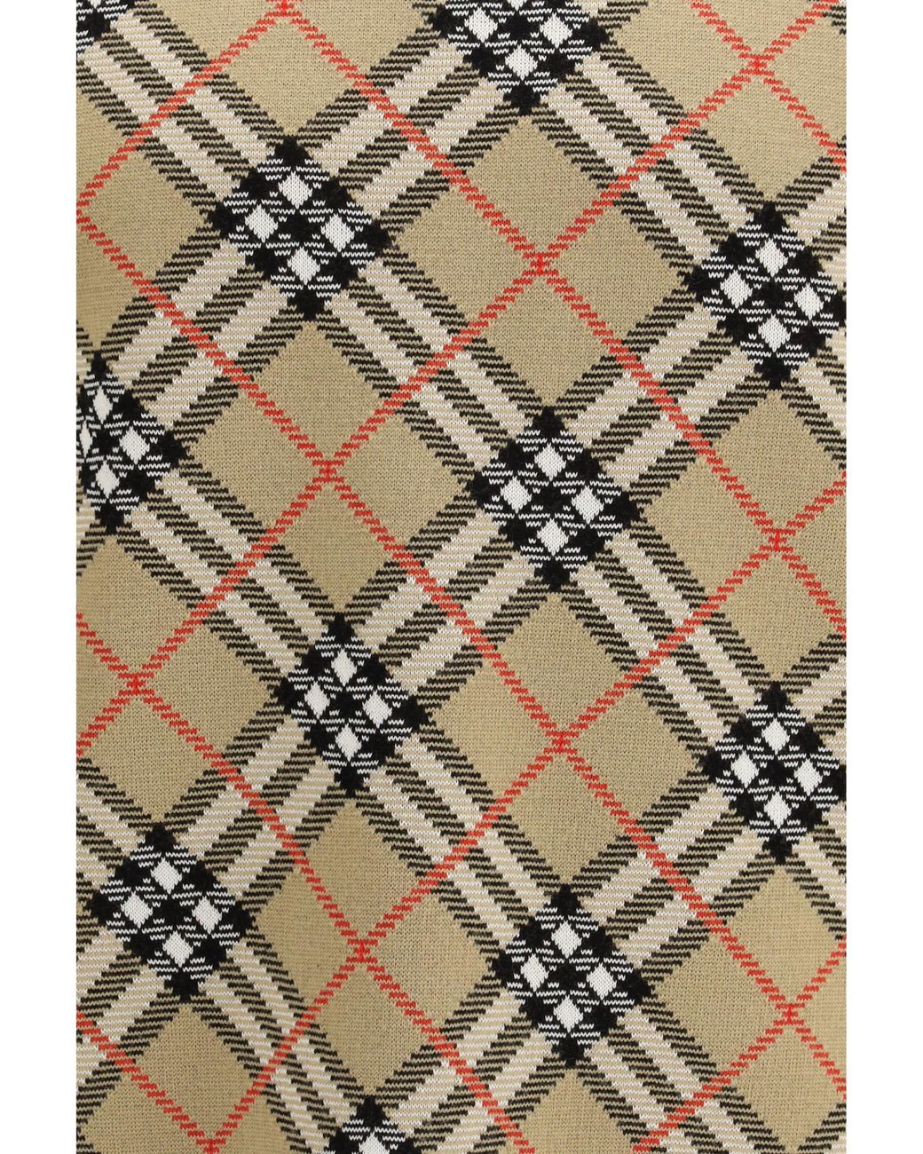 Burberry Brown Checked Crewneck Knitted Jumper for men