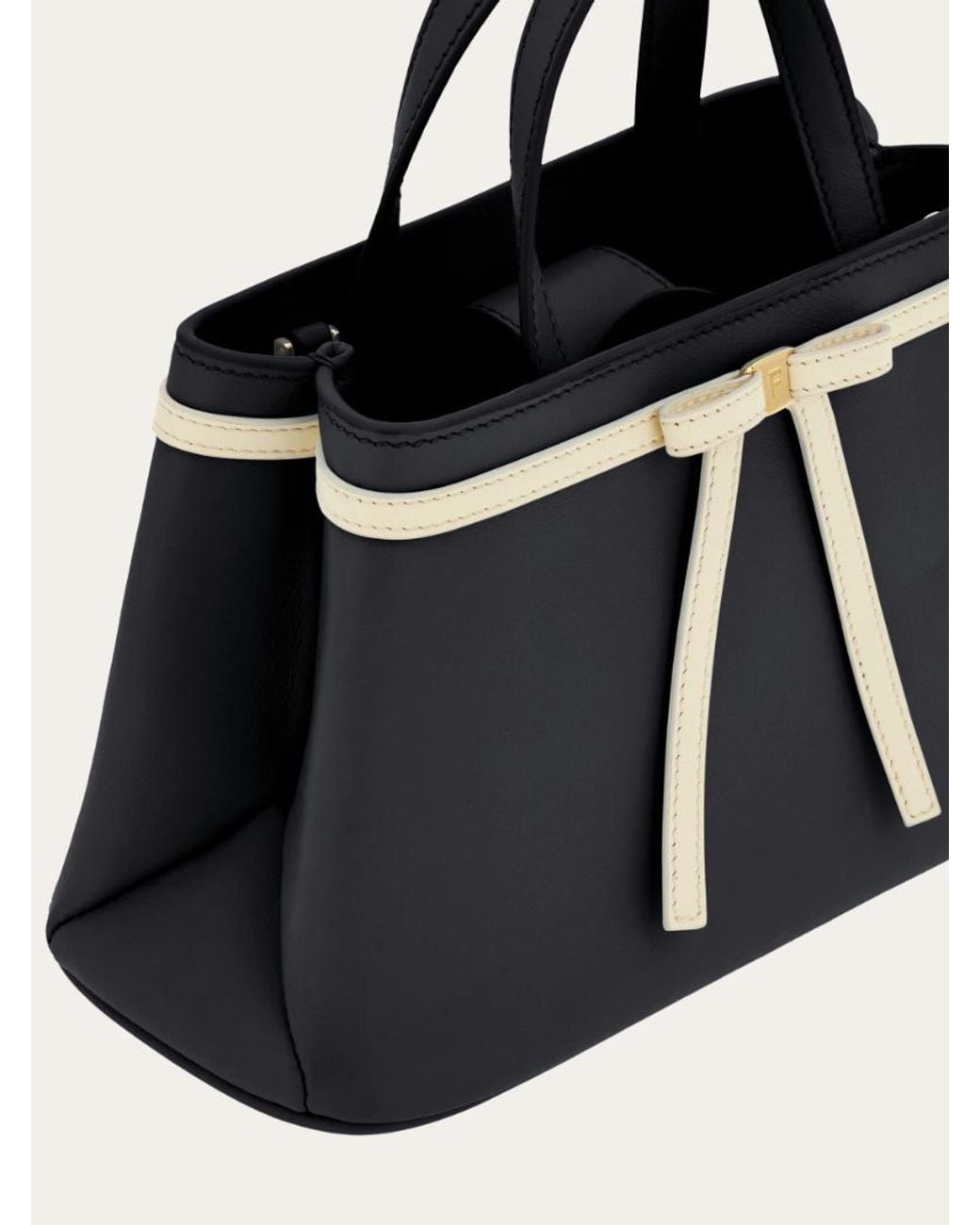 Ferragamo Black Ferragamo Bow Detail Mini Top Handle Bag