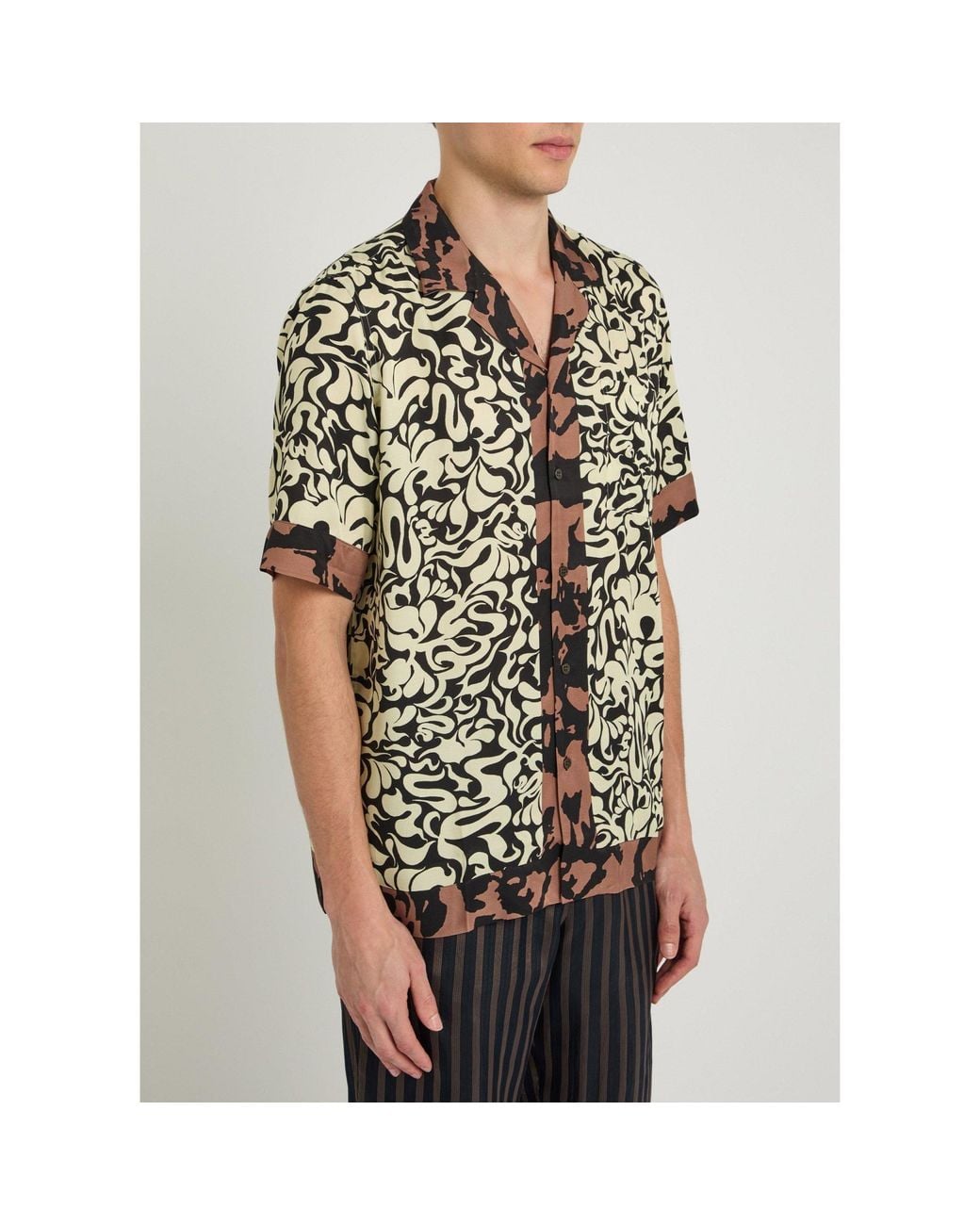 Dries Van Noten Black Satin Shirt for men