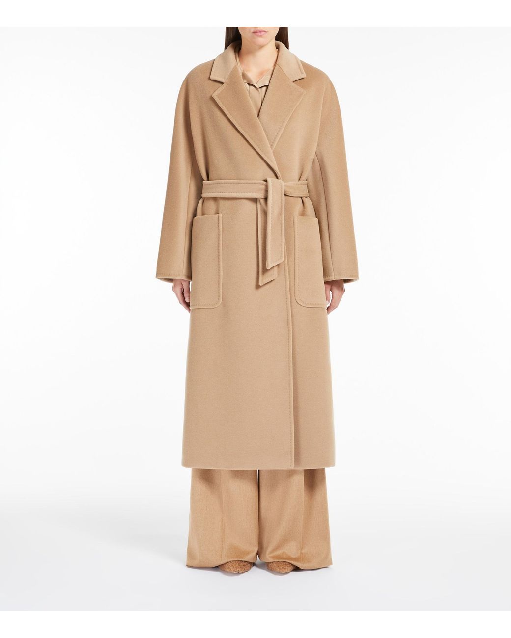 Max Mara Brown Locri Belted Long-Sleeved Coat