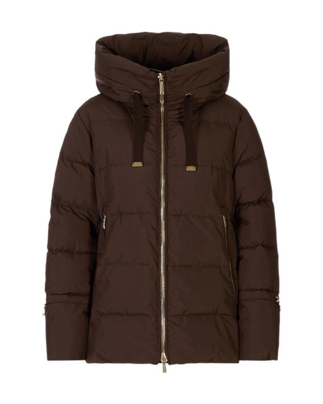 Moorer Brown Zipped Down Jacket