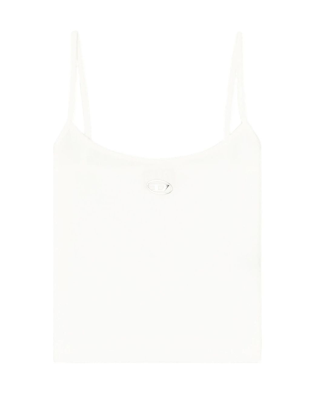 DIESEL White T-Hupy-Od Ribbed Top